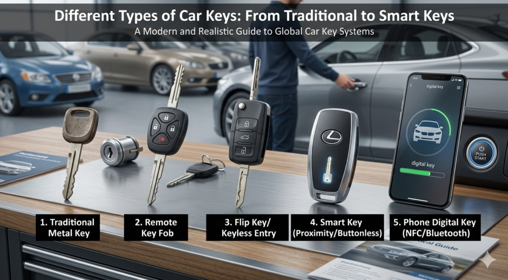 Different Types of Car Keys From Traditional to Smart Keys
